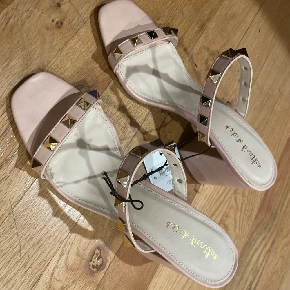 Pink gold high heels